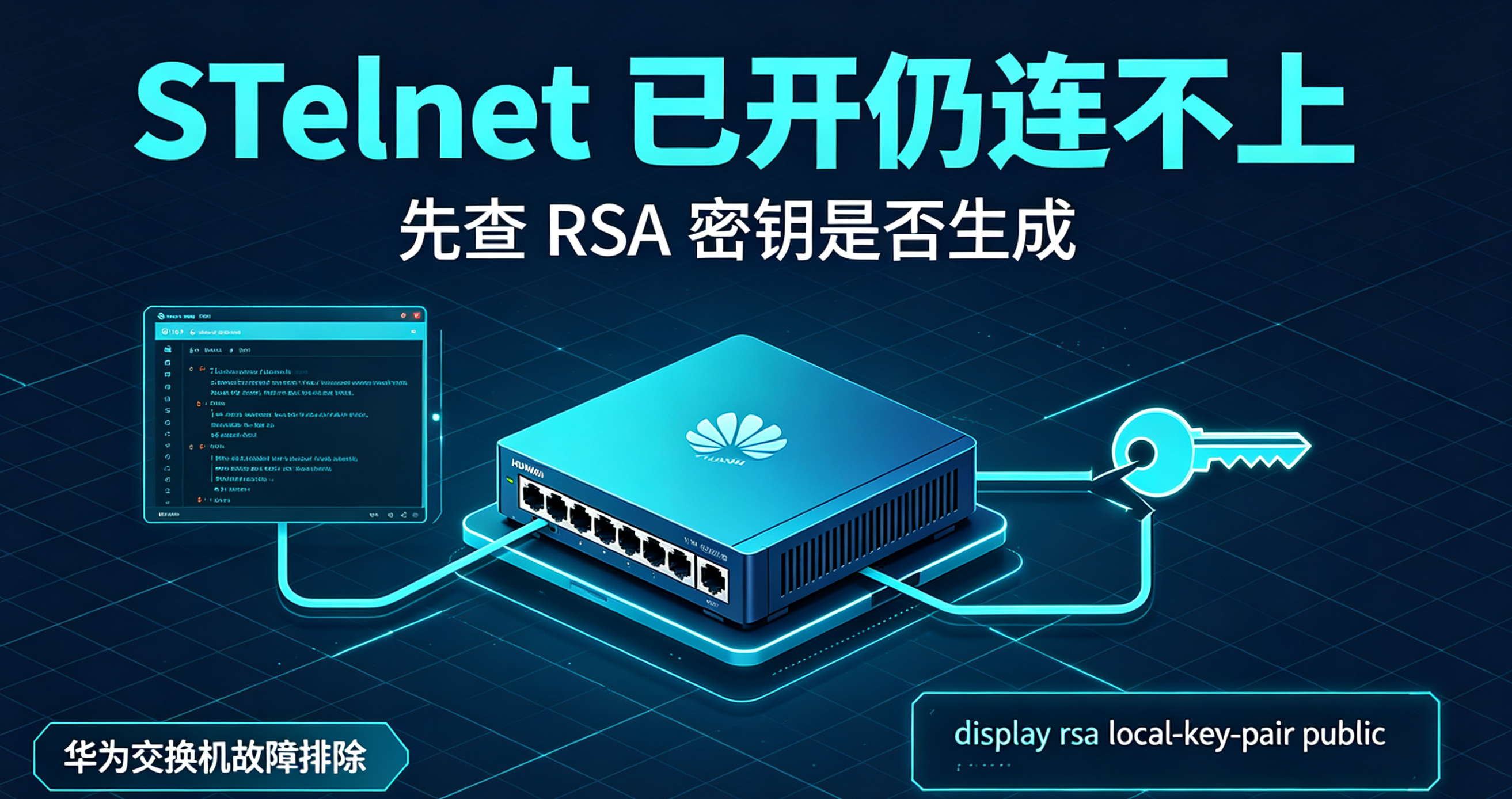 华为交换机 stelnet 服务已开仍连不上远程：先查 RSA 密钥是否生成